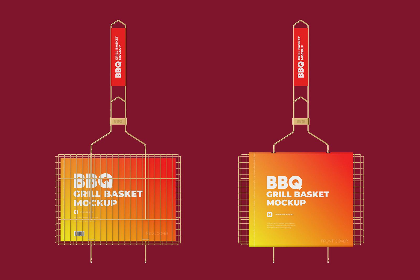 Portable Grilling Basket Mockup 3 PSD