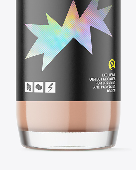 Glass Cosmetic Foundation Bottle Mockup Glass Cosmetic Foundation Bottle Mockup