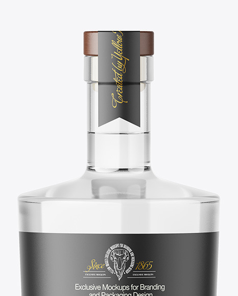 Clear Glass Vodka Bottle Mockup