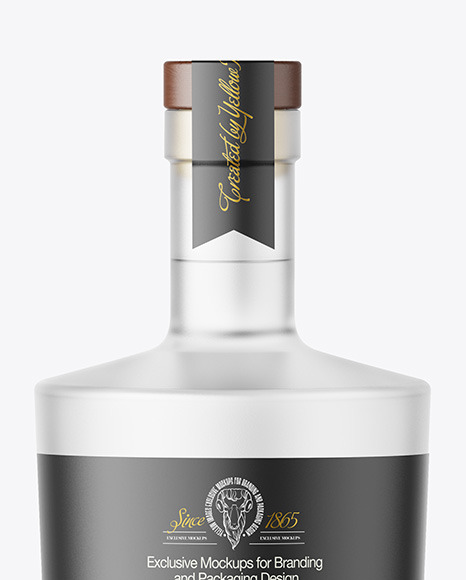 Frosted Glass Vodka Bottle Mockup Frosted Glass Vodka Bottle Mockup