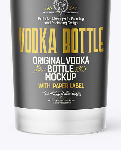 Frosted Glass Vodka Bottle Mockup Frosted Glass Vodka Bottle Mockup