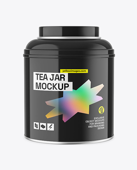 Glossy Tea Jar Mockup