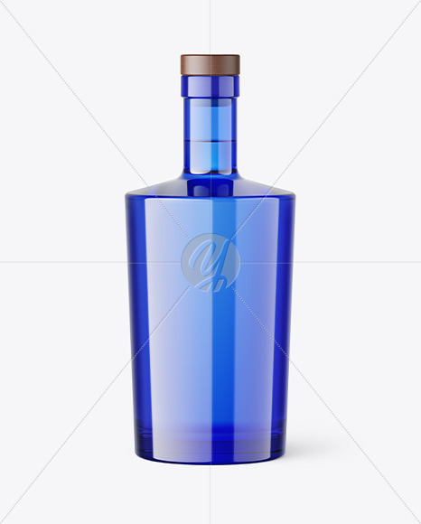 Blue Glass Gin Bottle Mockup