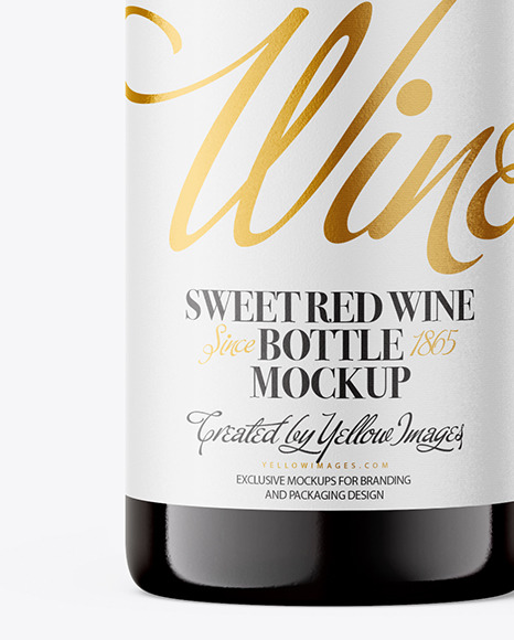 Red Wine Bottle Mockup
