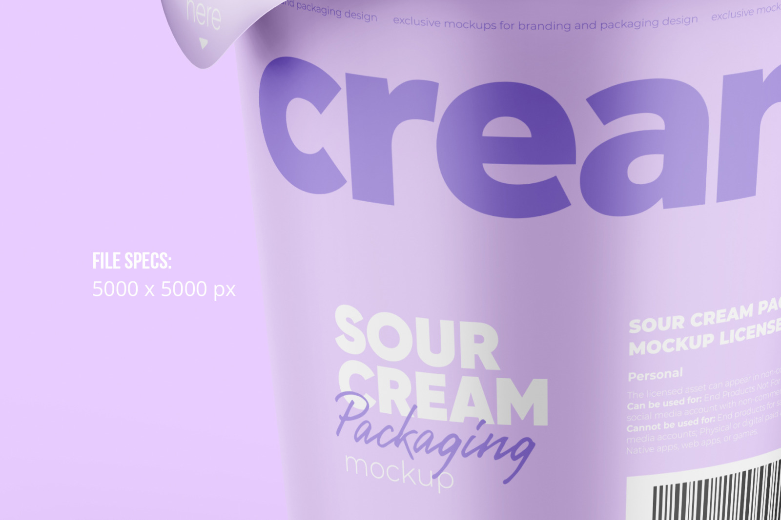 300g Sour Cream Cup Mockup