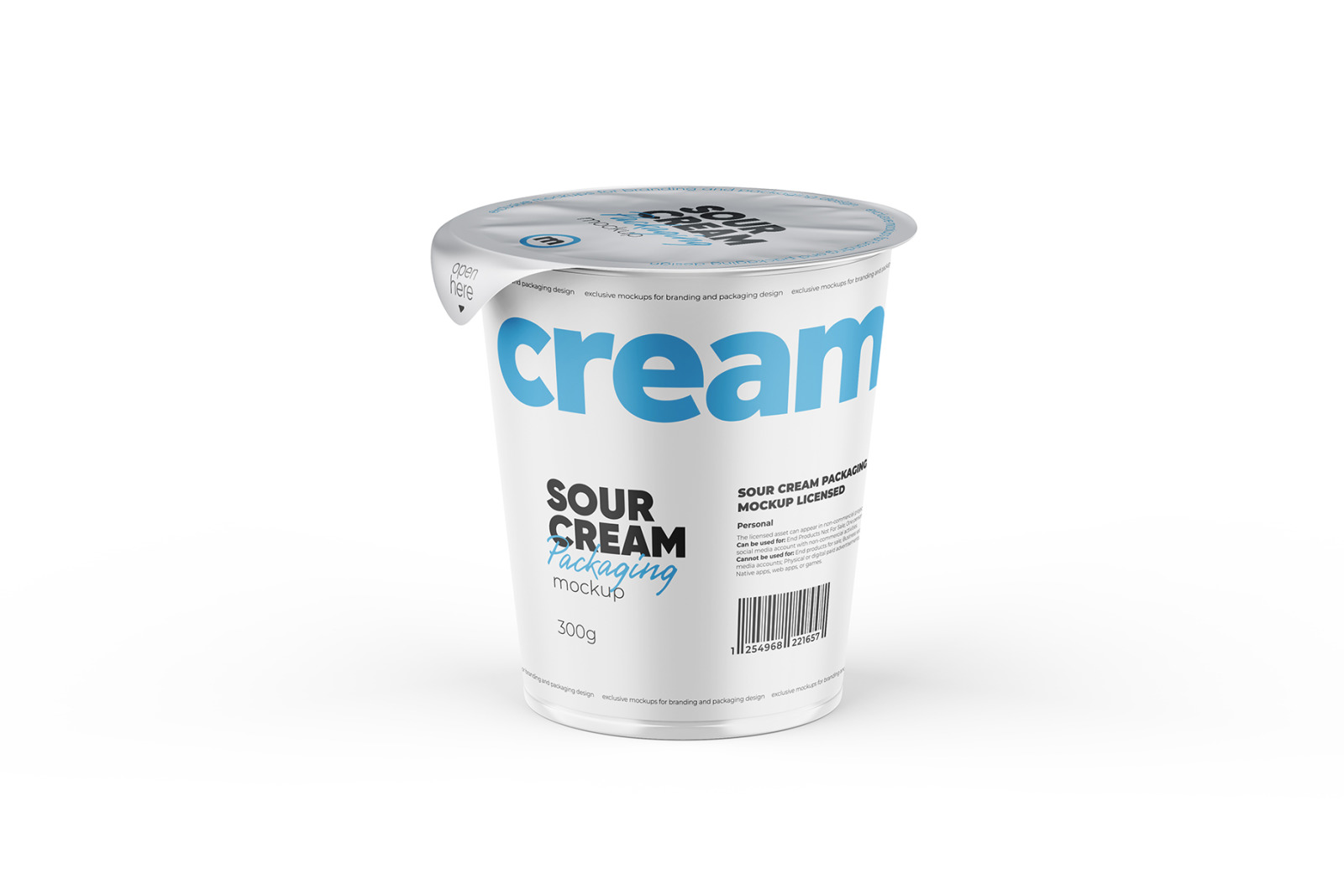 300g Sour Cream Cup Mockup