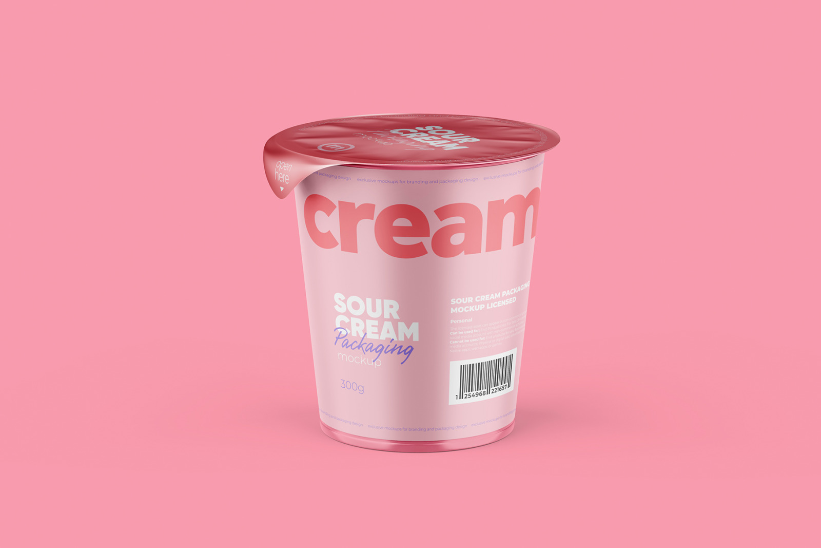 300g Sour Cream Cup Mockup