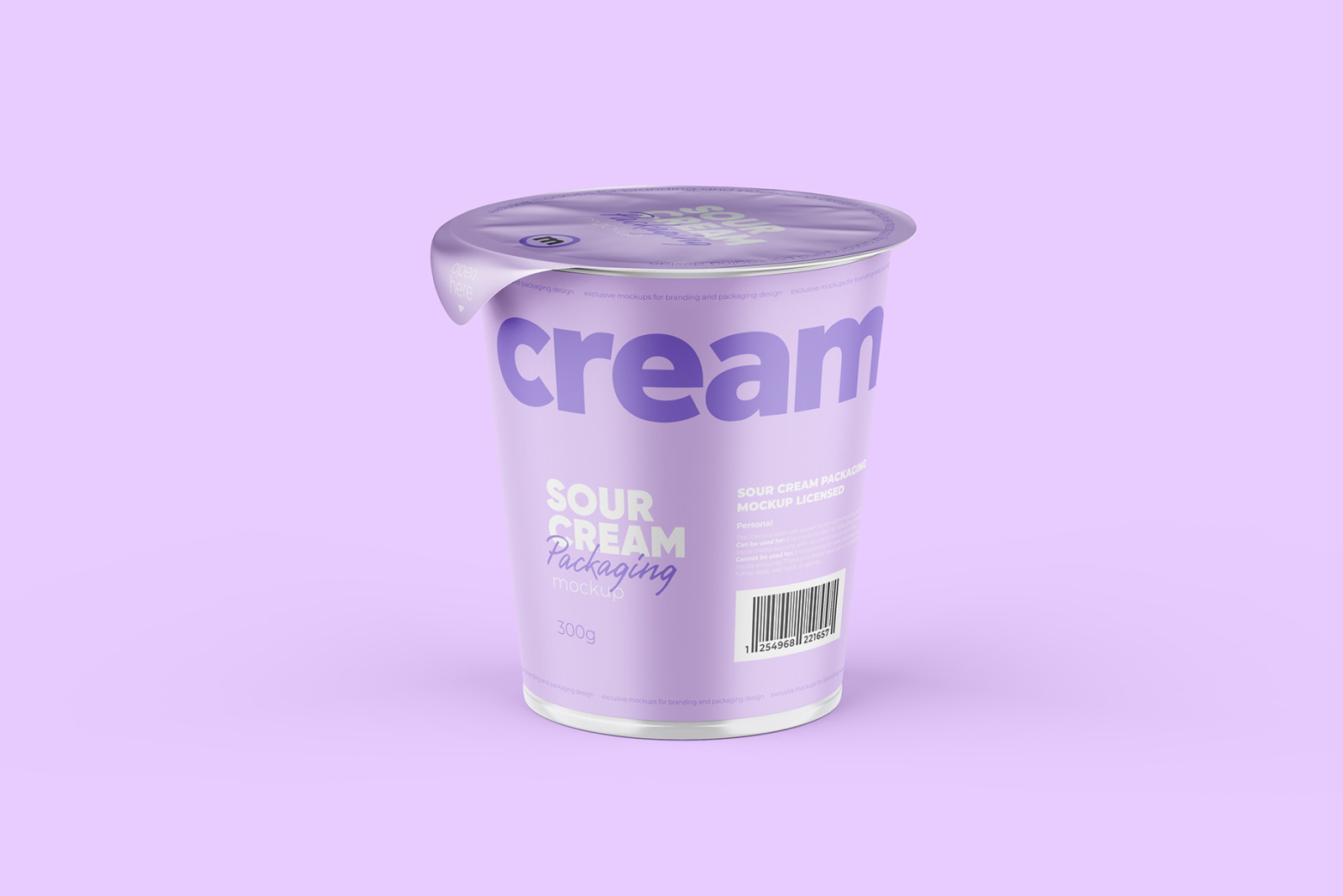 300g Sour Cream Cup Mockup