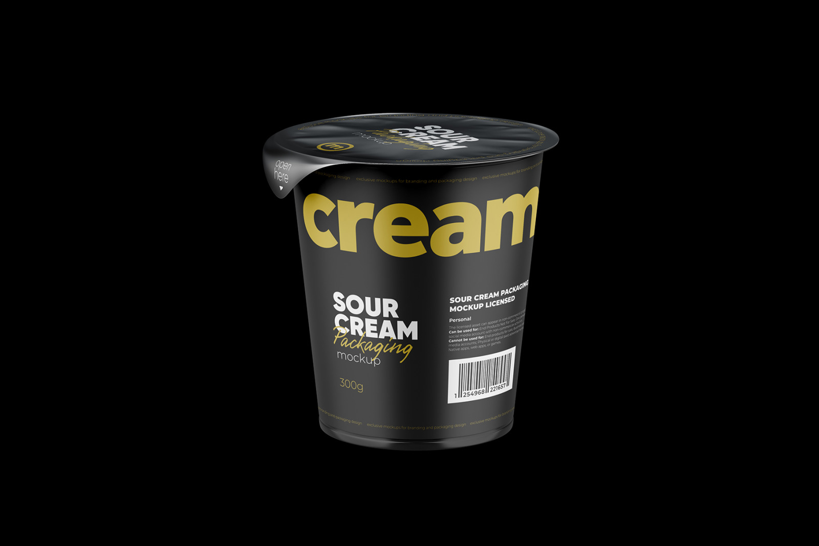 300g Sour Cream Cup Mockup