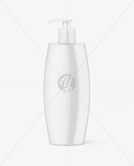 Glossy Soap Bottle w/ Pump Mockup