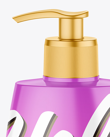 Glossy Soap Bottle w/ Pump Mockup