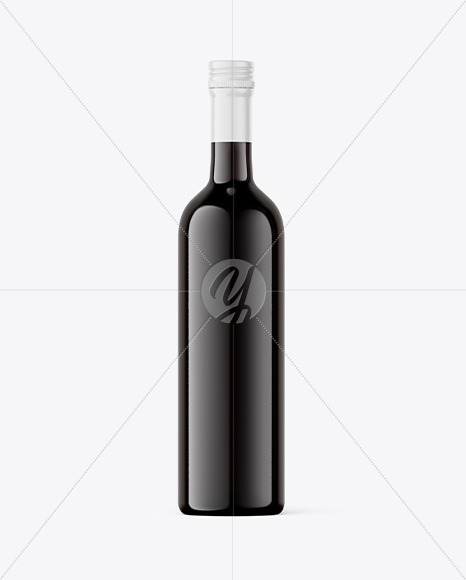 Dark Glass Red Wine Bottle Mockup