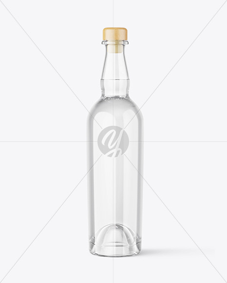 Clear Glass Vodka Bottle Mockup