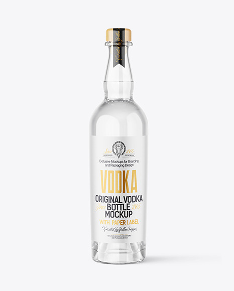 Clear Glass Vodka Bottle Mockup - Vodka+Bottle+Mockup+Clear+Glass