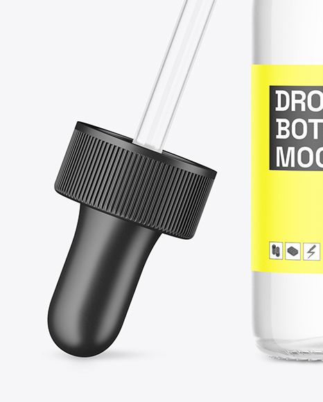 Clear Glass Dropper Bottle Mockup