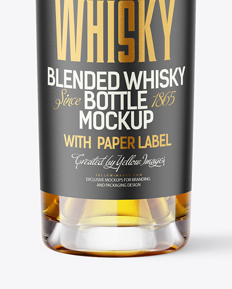 Clear Glass Whiskey Bottle Mockup