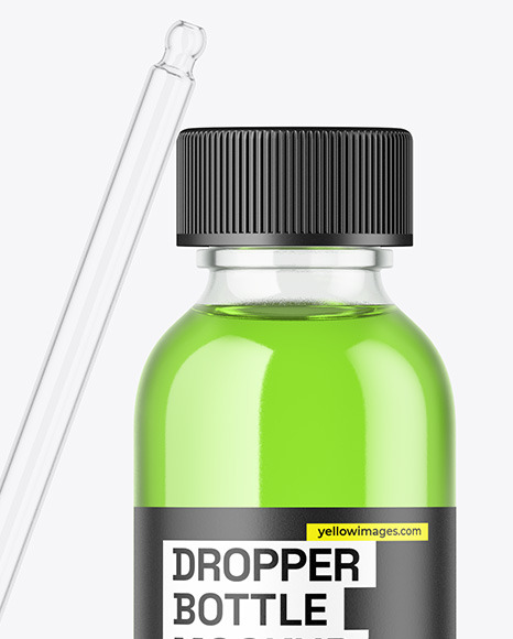 Clear Glass Dropper Bottle Mockup