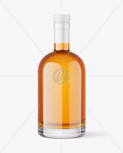 Clear Glass Whiskey Bottle Mockup