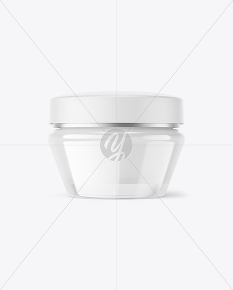 Clear Glass Cosmetic Cream Jar Mockup