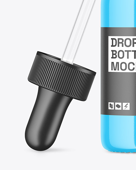 Opened Glossy Dropper Bottle Mockup