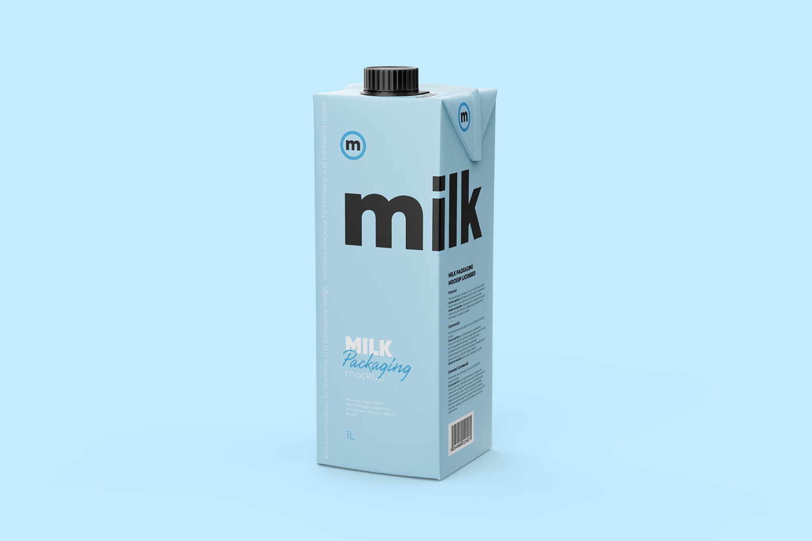 1L Tetra Brik Square Packaging Mockup