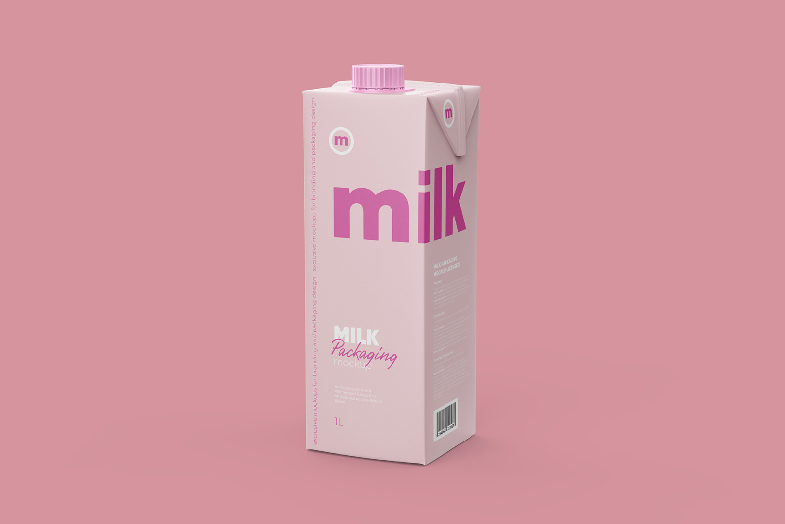 1L Tetra Brik Square Packaging Mockup