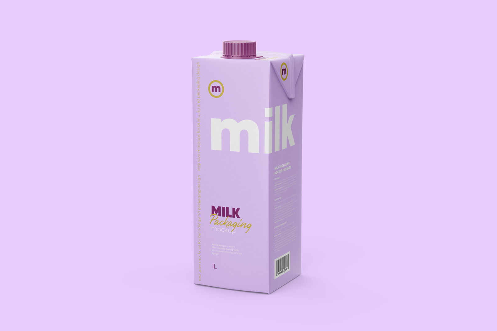 1L Tetra Brik Square Packaging Mockup