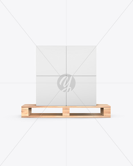 Pallet W/ 8 Paper Boxes Mockup