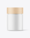 Matte Jar with Wooden Cap Mockup