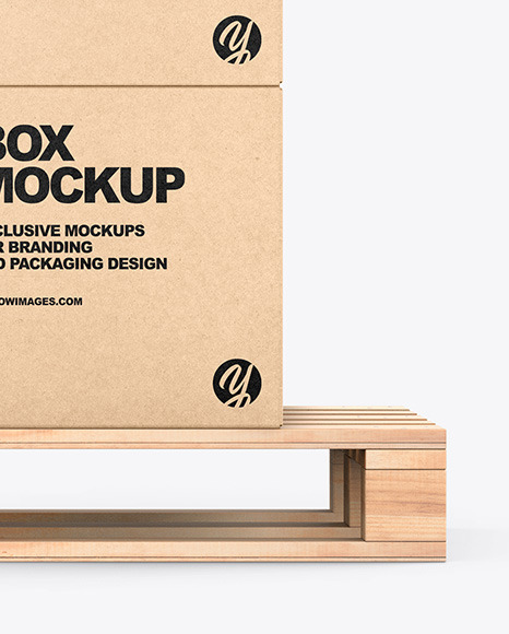 Pallet W/ 8 Kraft Boxes Mockup