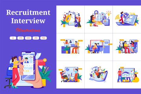 M502_Interview & Hiring Illustration Pack - Resource