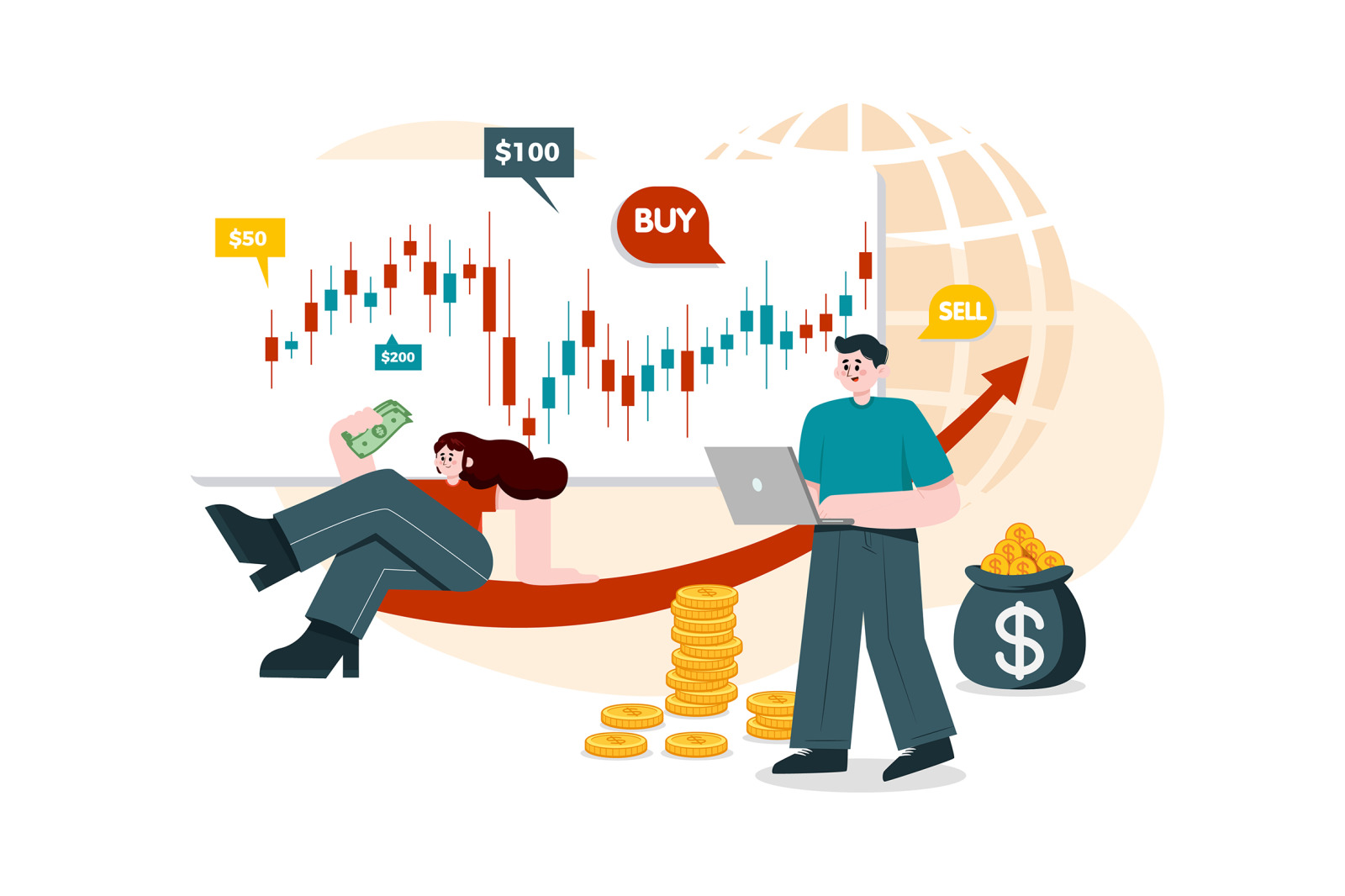 M493_Stock Market Illustration Pack