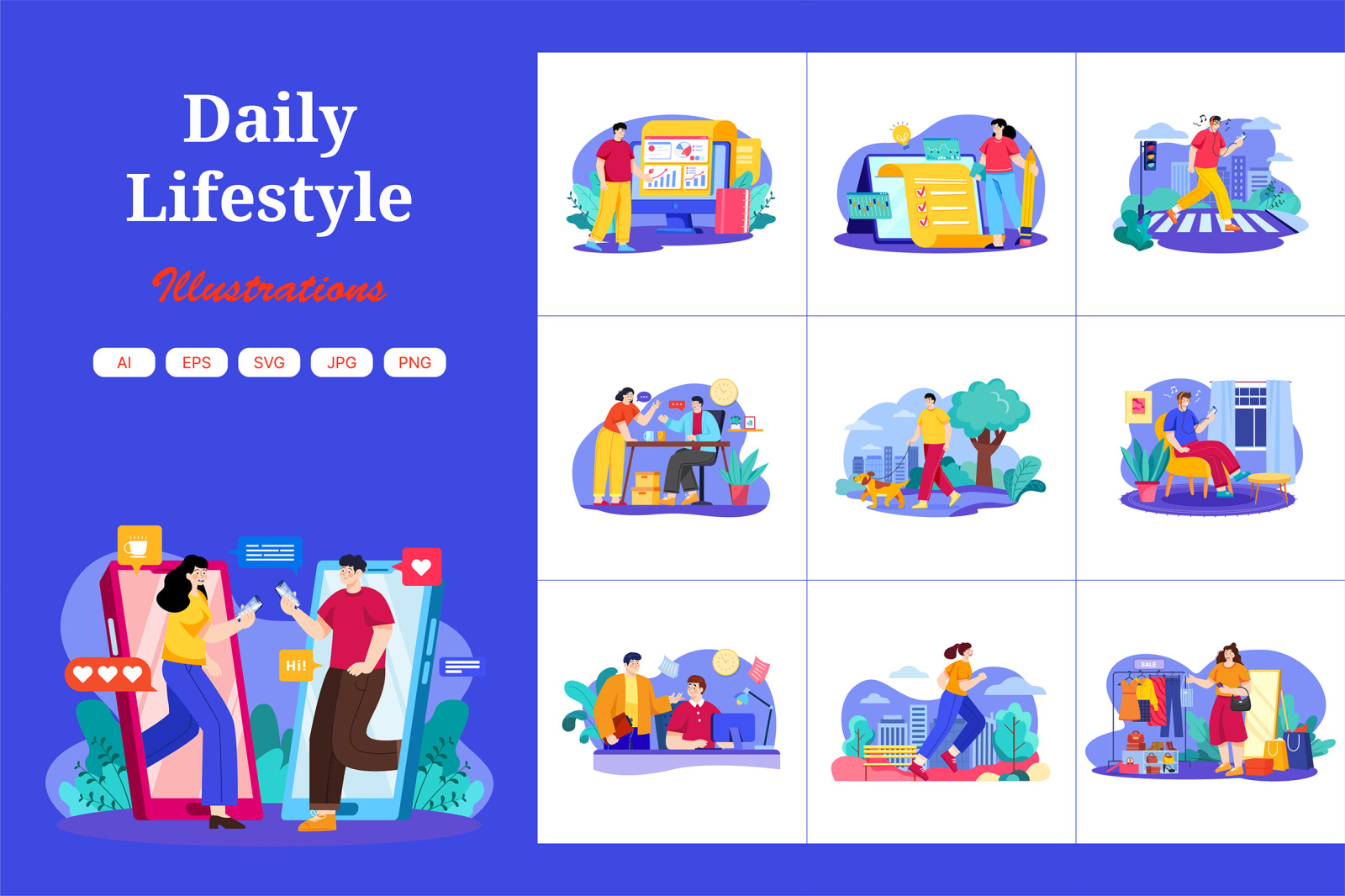 M496_Daily Lifestyle Illustration Pack