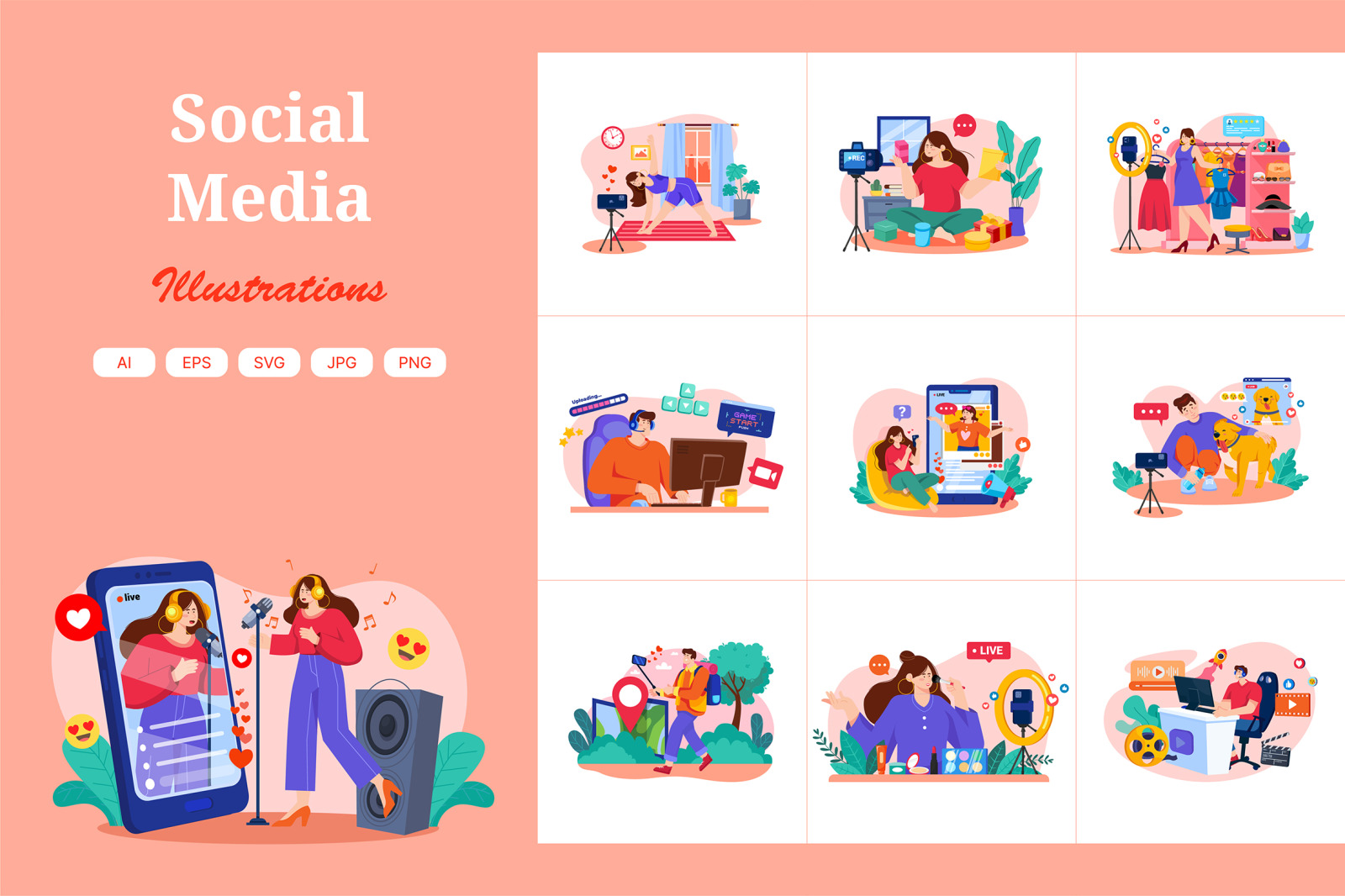 M497_Social Media Illustration Pack M497_Social Media Illustration Pack