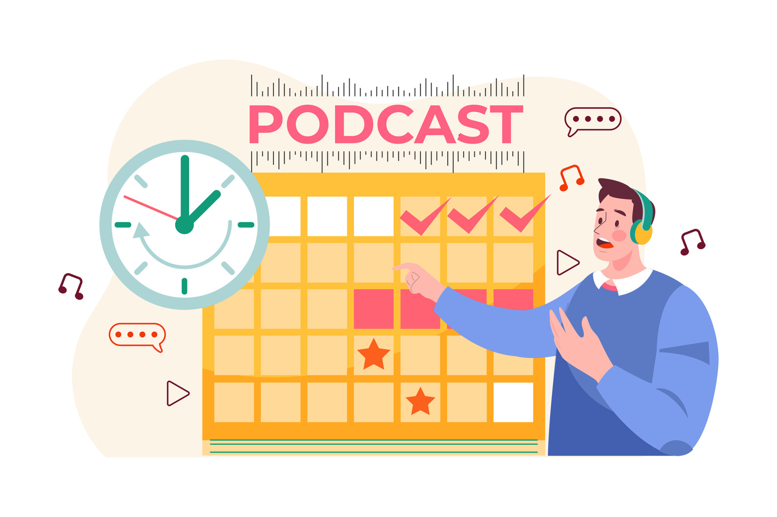 M498_Live Streaming &amp; Podcast Illustration Pack