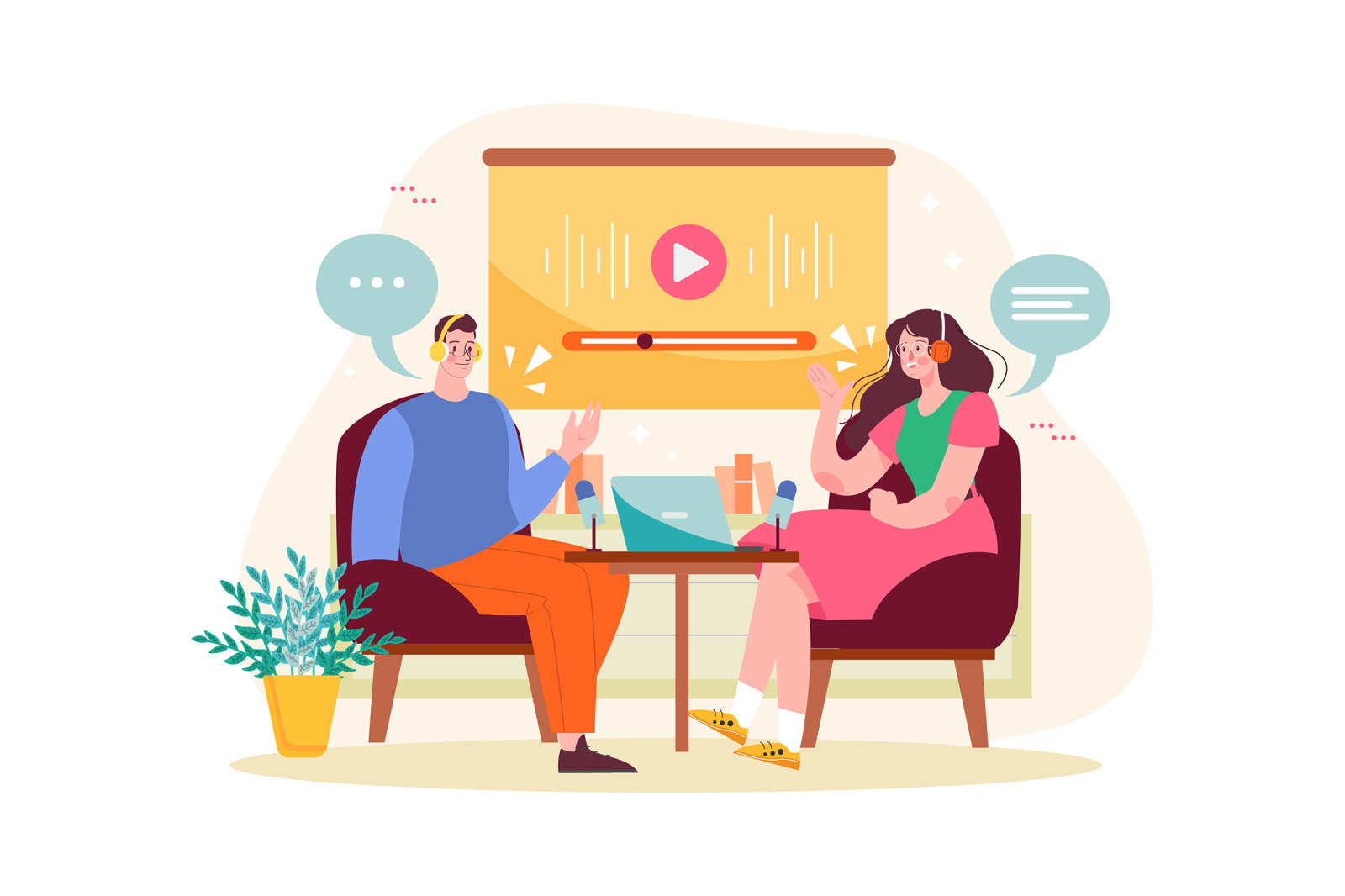 M498_Live Streaming & Podcast Illustration Pack M498_Live Streaming & Podcast Illustration Pack