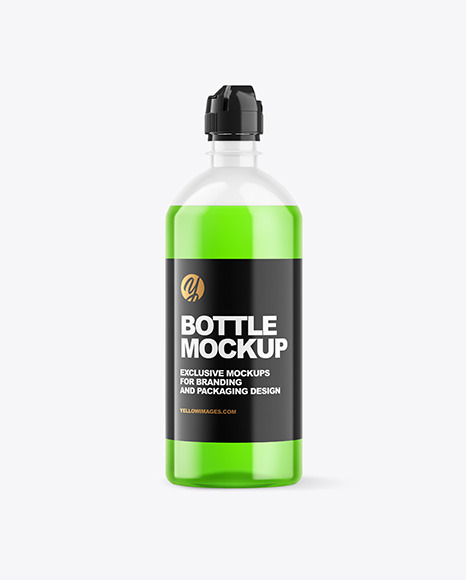 Clear PET Drink Bottle Mockup