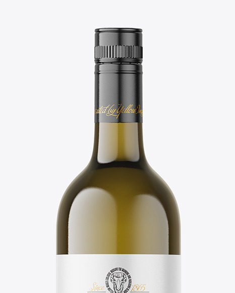 Antique Green Glass White Wine Bottle Mockup