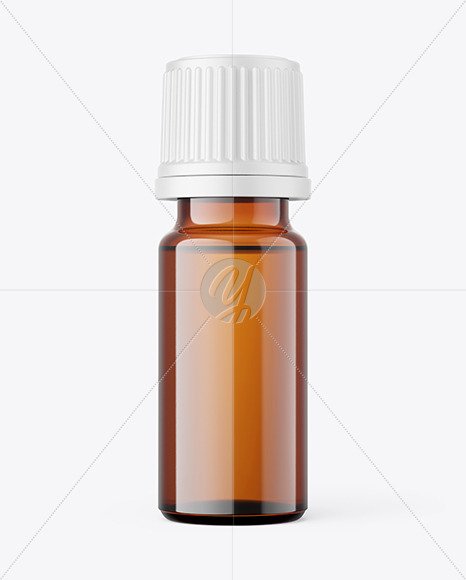 10ml Cosmetic Oil Amber Bottle Mockup