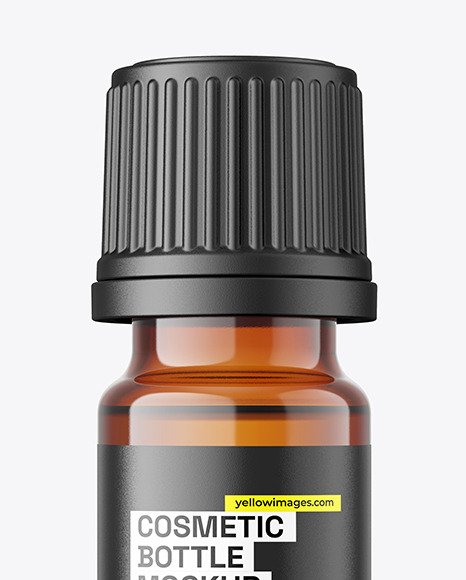 10ml Cosmetic Oil Amber Bottle Mockup
