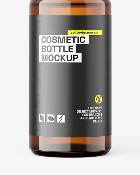 10ml Cosmetic Oil Amber Bottle Mockup