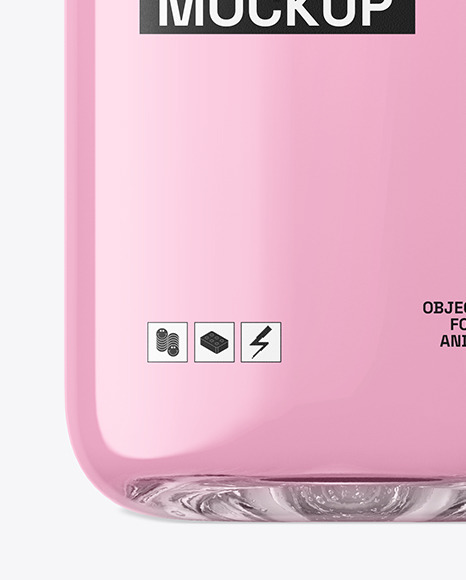 Square Cosmetic Glass Bottle Mockup