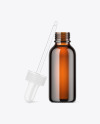 Opened Amber Glass Dropper Bottle Mockup