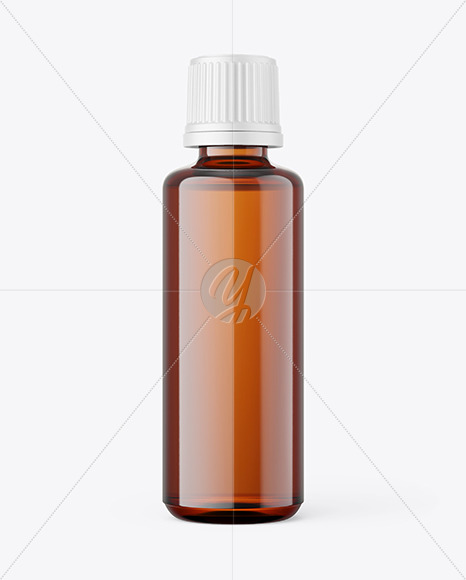 50ml Cosmetic Oil Amber Bottle Mockup