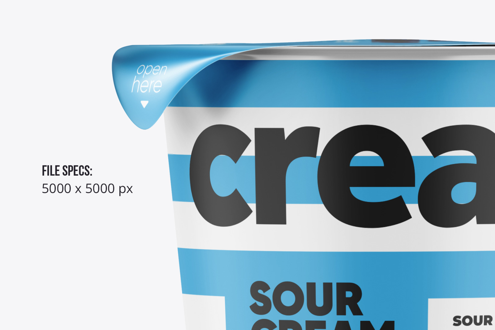 300g Sour Cream Cup Mockup Front view