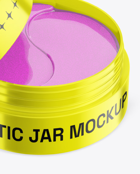 Metallic Cosmetic Jar w/ Patches Mockup