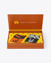 Two Business Cards in a Kraft Box Mockup