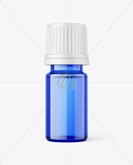 5ml Essential Oil Blue Bottle Mockup