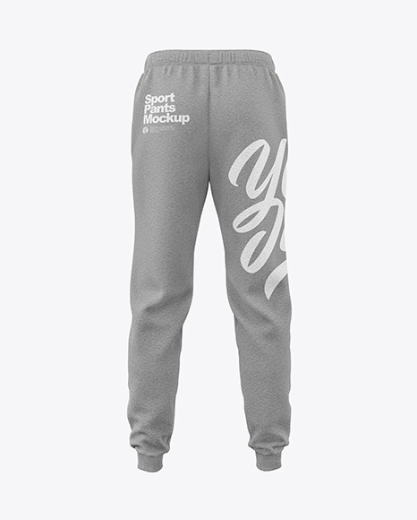 Melange Men's Sport Pants Mockup - Back View