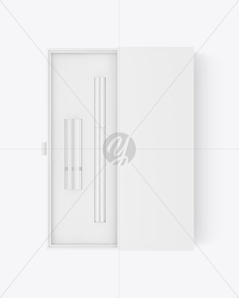 Box with Cosmetic Lip Kit Mockup